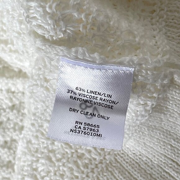 Nordstrom Signature Linen Knit Sweater Womens Large Ivory Boat Neck Long Sleeve - Picture 9 of 12